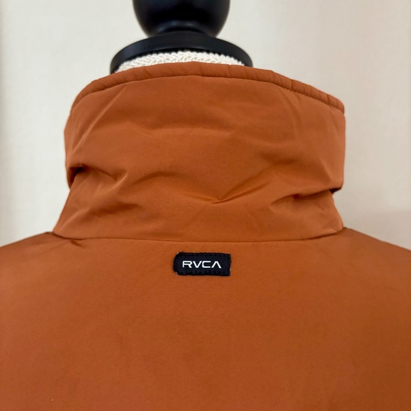 NWT RVCA Eezeh Peaasy Puffer Jacket, Brown and Cream, XS - Picture 7 of 11